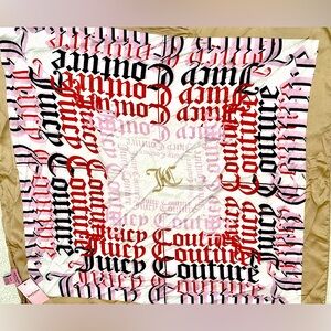 Juicy Couture Multi Wear Square
Satin Scarf with Juicy Couture Logo -36in x 36in
